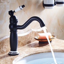Oil-Rubbed Bronze Finish One Hole Single Handles Bathroom Sink Faucet
