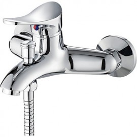 One Handle Shower Bathtub Faucet Waterfall Wall Mounted Water Mixing Valve With Handheld