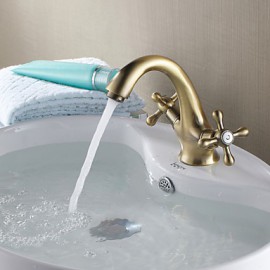 Personalized Bathroom Sink Faucet Antique Copper Double Handles