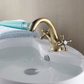 Personalized Bathroom Sink Faucet Antique Copper Double Handles