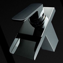 Personalized Bathroom Sink Faucet Contemporary Chrome Finish Brass Single Handle Waterfall With Led Light