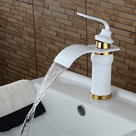 Personalized Bathroom Sink Faucet White Painting Finish Single Handle