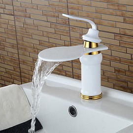Personalized Bathroom Sink Faucet White Painting Finish Single Handle