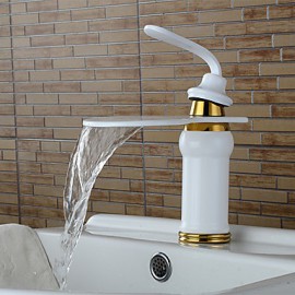 Personalized Bathroom Sink Faucet White Painting Finish Single Handle
