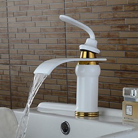 Personalized Bathroom Sink Faucet White Painting Finish Single Handle