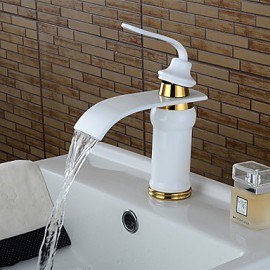 Personalized Bathroom Sink Faucet White Painting Finish Single Handle