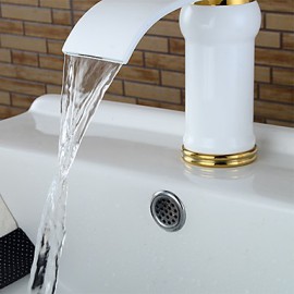 Personalized Bathroom Sink Faucet White Painting Finish Single Handle