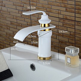 Personalized Bathroom Sink Faucet White Painting Finish Single Handle