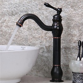 Antique Oil-Rubbed Bronze Finish Single Handle Bathroom Sink Faucet