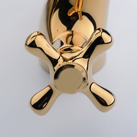 Rose Gold Finish Two Handle Centerset Dragon Head Style Bathroom Sink Faucet