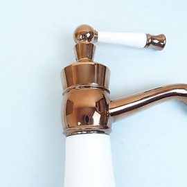 Rose Gold One Hole Single Handles Bathroom Sink Faucet