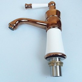 Rose Gold One Hole Single Handles Bathroom Sink Faucet