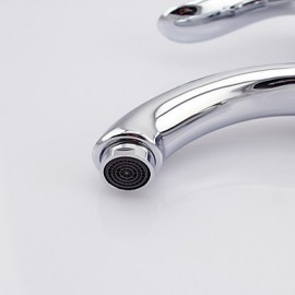 Contemporary Brass Bathroom Sink Faucet - Chrome Finish(Short)