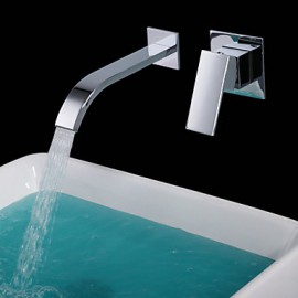 Contemporary Brass Waterfall Bathroom Sink Faucet