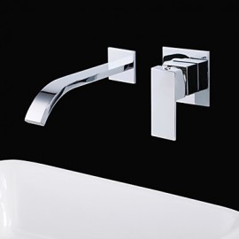 Contemporary Brass Waterfall Bathroom Sink Faucet