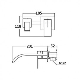 Contemporary Brass Waterfall Bathroom Sink Faucet