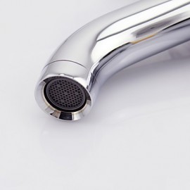 Contemporary Chrome Finish Brass One Hole One Handle Sink Faucet(Short)