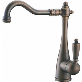 Single Handle Brushed Nickel Antique Swivel Spout Kitchen Sink Faucet Mixer Tap
