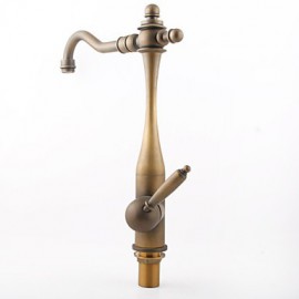 Single Handle Brushed Nickel Antique Swivel Spout Kitchen Sink Faucet Mixer Tap