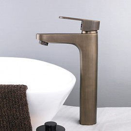 Single Handle Centerset Bathroom Sink Faucet Antique Brass Finish(Tall)