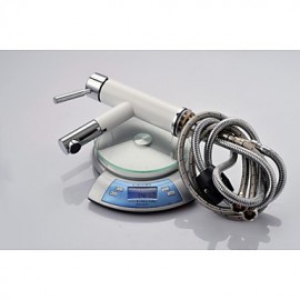 Solid Brass Contemporary White Painting Single Handle Single Hole Hot And Cold Water Bathroom Sink Faucet