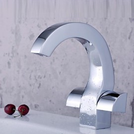 Special Design Chrome Finish Double Handle Single Hole Bathroom Sink Faucet