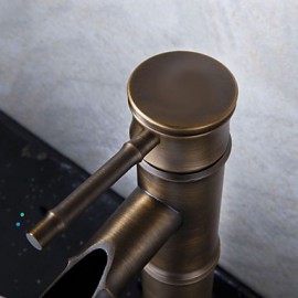 Antique Bronze Waterfall Bathroom Sink Faucet (Bamboo Shape Design)