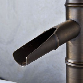 Antique Bronze Waterfall Bathroom Sink Faucet (Bamboo Shape Design)