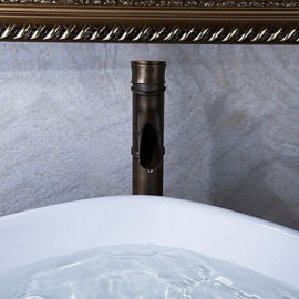 Antique Bronze Waterfall Bathroom Sink Faucet (Bamboo Shape Design)