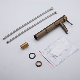 Antique Bronze Waterfall Bathroom Sink Faucet (Bamboo Shape Design)