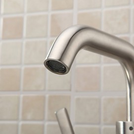 Brushed Chrome Finish Stainless Steel Contemporary Kitchen Faucet