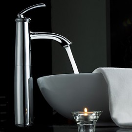 Centerset Solid Brass Bathroom Sink Faucet (Chrome Finish)