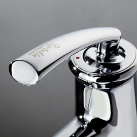 Centerset Solid Brass Bathroom Sink Faucet (Chrome Finish)