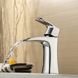 Centerset Solid Brass Chrome Finish Single Handle Bathroom Sink Faucet