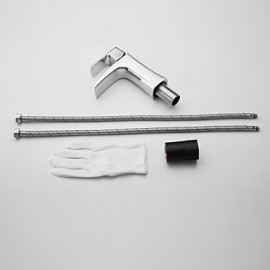 Centerset Solid Brass Chrome Finish Single Handle Bathroom Sink Faucet