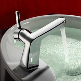 Chrome Finish Centerset Single Handle Brass Bathroom Sink Faucet