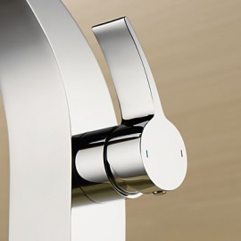 Chrome Finish Single Handle Centerset Solid Brass Bathroom Sink Faucet(Tall)