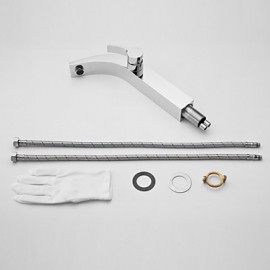 Chrome Finish Single Handle Centerset Solid Brass Bathroom Sink Faucet(Tall)