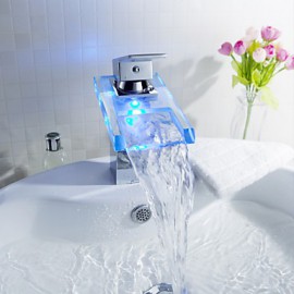 Color Changing Led Waterfall Bathroom Sink Faucet