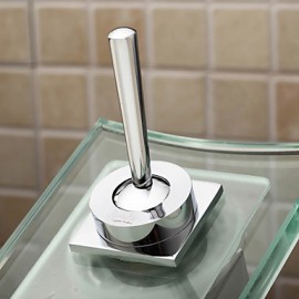 Color Changing Led Waterfall Bathroom Sink Faucet (Glass Spout)