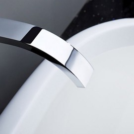 Contemporary Brass Waterfall Bathroom Sink Faucet (Wall Mount)