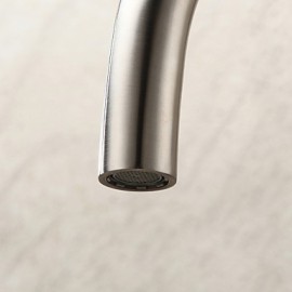 Contemporary Brushed Chrome Finish Stainless Steel Kitchen Faucet