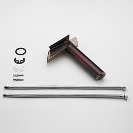 Oil Rubbed Bronze Waterfall Bathroom Sink Faucet With Glass Spout
