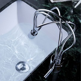 Post Modern Brass Bathroom Sink Faucet (Chrome Finish)