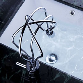 Post Modern Brass Bathroom Sink Faucet (Chrome Finish)