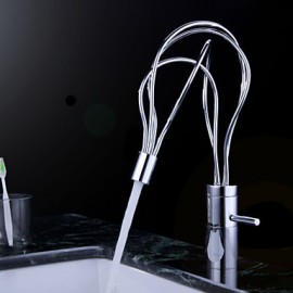 Post Modern Brass Bathroom Sink Faucet (Chrome Finish)
