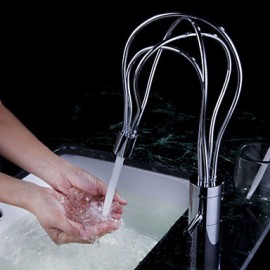 Post Modern Brass Bathroom Sink Faucet (Chrome Finish)