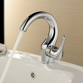 Single Handle Centerset Solid Brass Chrome Finish Bathroom Sink Faucet