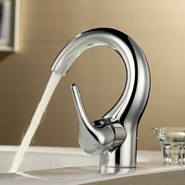 Single Handle Centerset Solid Brass Chrome Finish Bathroom Sink Faucet