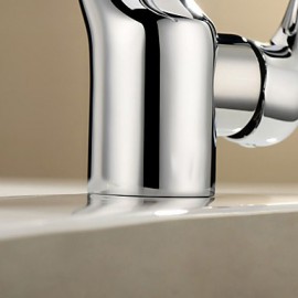 Single Handle Centerset Solid Brass Chrome Finish Bathroom Sink Faucet